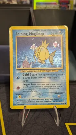 Shining Magikarp 66/64 Neo Revelation Holo Rare Pokemon Card WOTC Damaged - Image 1