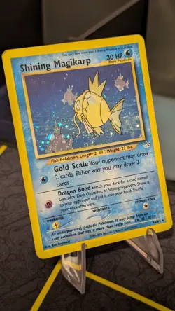 Shining Magikarp 66/64 Neo Revelation Holo Rare Pokemon Card WOTC Damaged - Image 2