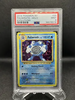 2016 Pokemon XY Evolutions Poliwrath Holo #25 PSA 9 - Image 1