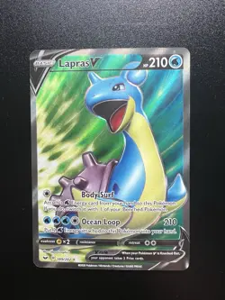 Lapras V 189/202 - Pokemon Sword & Shield Base Set Full Art Rare Card - NM - Image 1