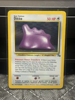 1999 Pokemon Fossil Unlimited Ditto Holo Rare 3/62 LP - Image 1