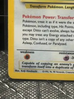 1999 Pokemon Fossil Unlimited Ditto Holo Rare 3/62 LP - Image 2