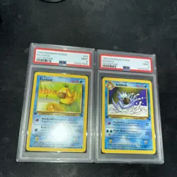 1999 Pokemon Fossil 1st Edition - PSYDUCK + GOLDUCK - PSA 9 Mint Set #53 #35 - Image 2