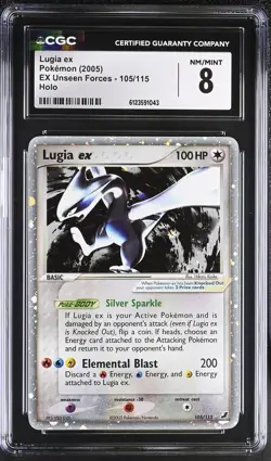 CGC 8 Lugia ex 2005 EX Unseen Forces 105/115 Holo Pokemon Card - Image 1