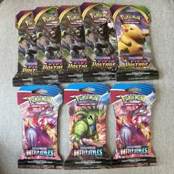 Lot of 5 Pokemon Sword Shield Vivid Voltage Sleeved 3 Battle Styles 820650807503 - Image 1