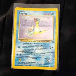 Pokemon TCG Lapras Fossil 10/62 Holo Rare 1999 German Wizards Base Set - Image 1