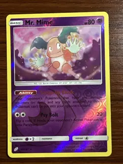 Mr. Mime Rare Reverse Holo Card 66/181 Sm-Team Up Pokemon TCG - Image 1