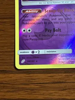 Mr. Mime Rare Reverse Holo Card 66/181 Sm-Team Up Pokemon TCG - Image 5