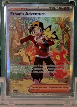 Pokemon TCG Destined Rivals Ethan's Adventure 236/182 SIR Special Illustration - Image 1
