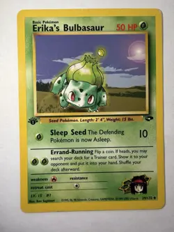 Pokemon TCG Erika's Bulbasaur Gym Challenge 1st Edition Uncommon 39/132 50 HP - Image 1