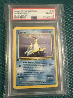 1999 Pokemon Fossil Lapras-holo 1st Edition Psa8 - Image 1