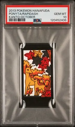 2013 POKEMON HANAFUDA KANTO OCTOBER PONYTA/RAPIDASH PSA 10 - Image 1
