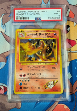 PSA 9 MINT 1999 Pokemon Japanese Gym 2 Blaine's Charizard Holo #6 US SELLER! - Image 1