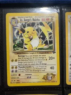 Pokemon TCG Lt. Surge's Raichu Holo Unlimited Rare - Image 1