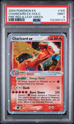 Charizard Ex 2004 Pokemon Ex Fire Red & Leaf Green Holo #105 PSA 9 + Bonus Card - Image 1