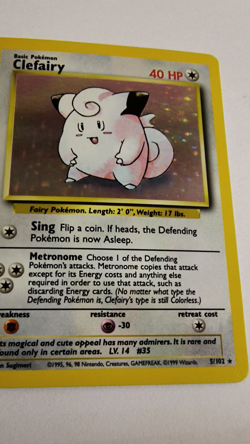 Clefairy 5/102 Base Set - Pokemon Holo Card - LP - Image 2