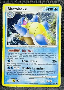 Pokemon BLASTOISE Card 2/127 Holo Rare Platinum MP English Moderate Play TCG - Image 1