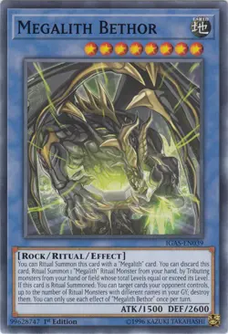 Yugioh! LP Megalith Bethor - IGAS-EN039 - Common - 1st Edition Lightly Played, E - Image 1