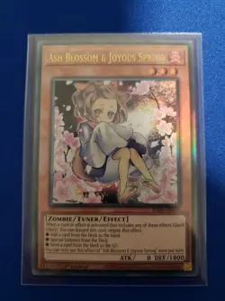 Yugioh Ash Blossom & Joyous Spring RA04-EN025 Prismatic Ultimate Rare NM Euro - Image 1
