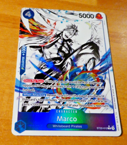 ONE PIECE ENGLISH CARD GAME CARTE HOLO CARTE MARCO ST22-012 ALT EN NM - Image 1