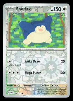 Snorlax 144/191 Surging Sparks NM Reverse Holo Pokemon Card TCG - Image 1