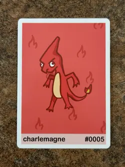 Near Mint Pookiemoot Charlemagne (charmeleon) #005 Derp Pokemon Fan Art Card - Image 1