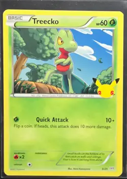 Treecko 3/25 25th Annvisery McDonald's Non Holo Promo Card Pokemon 2021 - Image 1