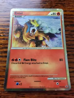 Entei HGSS20 Promo HeartGold SoulSilver Pokemon Card Holo Foil Rare LP - Image 1