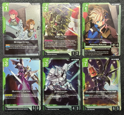 Lot of 6 Green Holo Rare Cards - Gundam TCG: Steel Requiem (GD03) - English NM - Image 1