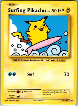 Surfing Pikachu 111/108 Non Holo XY - Evolutions - Pokemon Card - NM - Image 1
