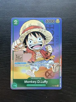 Monkey D. Luffy P-037 One Piece Promo Card TCG 1st Anniversary Stamped Foil NM - Image 1