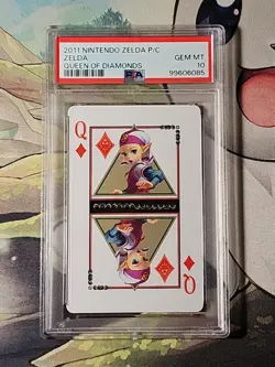 Legend of Zelda 2011 Queen of Diamonds PSA 10 Gem Mint Trading Card From a Deck - Image 1