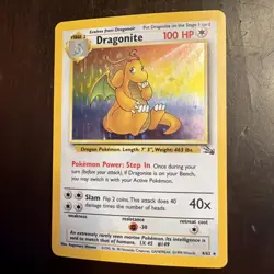 Pokemon TCG Dragonite 4/62 Fossil Unlimited Holo Rare - Image 1