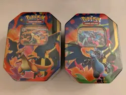 Pokemon TCG Mega Charizard ex Tin Set of 2 Tins Brand New Sealed - Image 1
