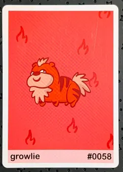 Growlie (Growlithe) 0058- Gen 1 Pookiemoot Fan Art - Pokemon Parody TCG - Image 1