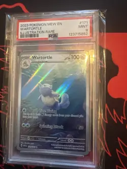 Pokemon 2023 Wartortle Mew en 171/165 SV 151 PSA 9 Mint Illustration Rare Holo - Image 1