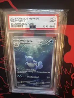 Pokemon 2023 Wartortle Mew en 171/165 SV 151 PSA 9 Mint Illustration Rare Holo - Image 2