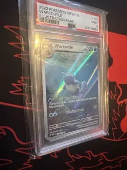 Pokemon 2023 Wartortle Mew en 171/165 SV 151 PSA 9 Mint Illustration Rare Holo - Image 4