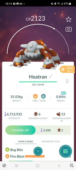 Pokemon Go Legendary Heatran ( XXS) ( Normal ) - Image 1