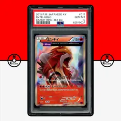 Pokemon PSA 10 Entei Holo 015/081 Bandit Ring XY 1st Edition Japanese - Image 1