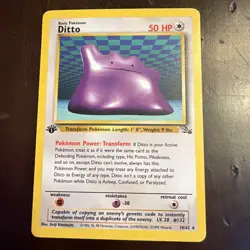 Pokemon TCG Fossil Ditto 18/62 1st Edition Non-Holo Rare - Image 1