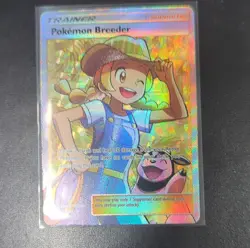 Pokemon Breeder Full Art 73/73 Shining Legends Ultra Rare Holo - Image 2