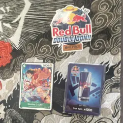Sealed Bandai One Piece CCG Red Bull Double Don!! Event Monkey D. Luffy - Image 1