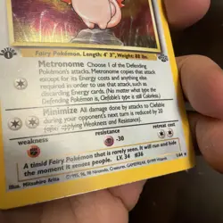 Pokemon TCG Clefable Holo Rare Card 1/64 Jungle Set 1999 1st Edition - Image 3
