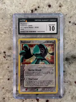 CGC 10 GEM MINT Registeel Gold Star 2006 EX Legend Maker 92/92 Holo Pokemon Card - Image 2
