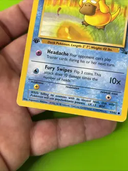 Psyduck 53/62 1st Edition Fossil Pokemon Card MP - Image 5