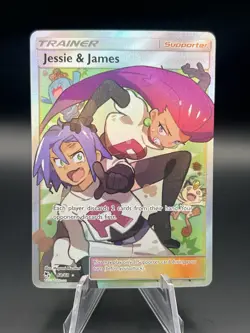 Pokemon TCG Jessie & James Hidden Fates 68/68 Holo Full Art Card - Image 1