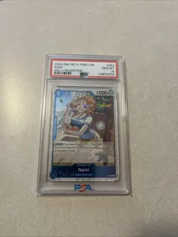 One Piece Card Game Nami P-053 (Jolly Roger Foil) - (PRB-01) PSA 10 - Image 1