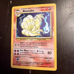 Pokemon TCG Ninetales Base Set Holo Rare Card 12/102 Unlimited - Image 1
