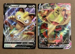 Pokemon TCG - Promo Set Meowth V SWSH004 & Meowth VMAX SWSH005 Promo Cards A - Image 1